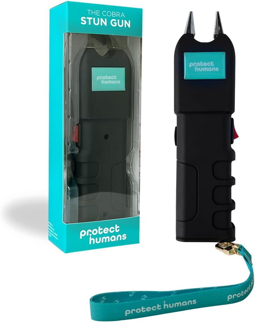 Personal Self Defense Stun Gun with LED Flashlight & Safety Switch