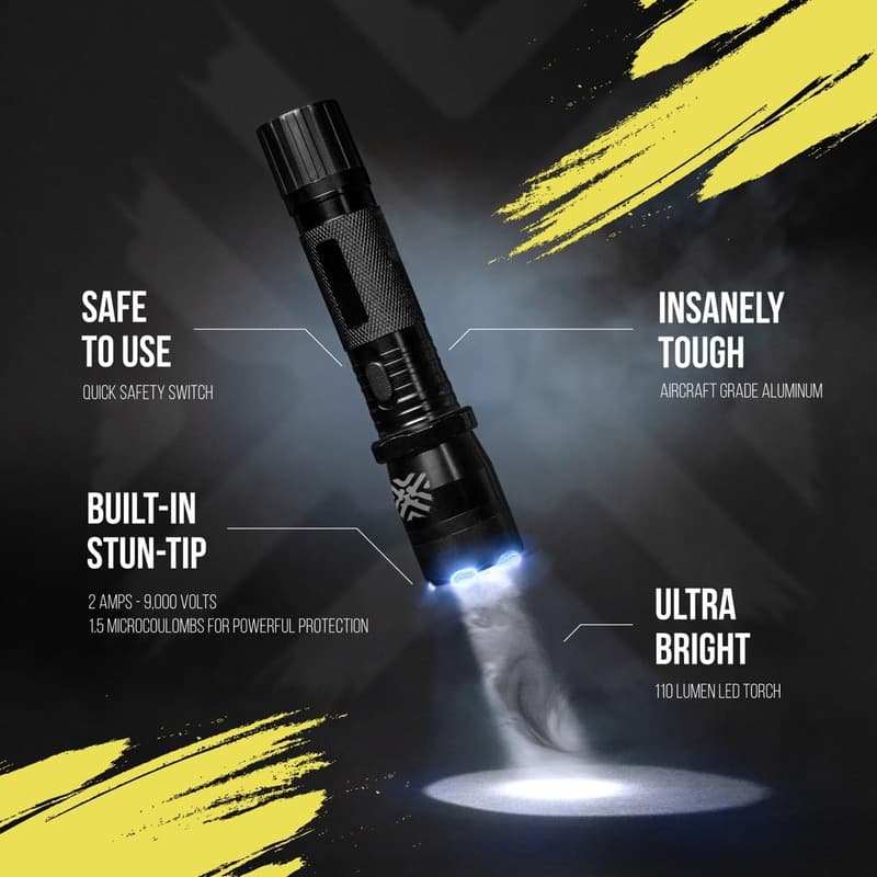 Rechargeable 2-in-1 Stun Gun Flashlight for Self-Defense
