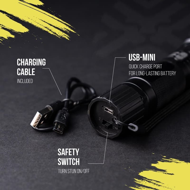 Rechargeable 2-in-1 Stun Gun Flashlight for Self-Defense