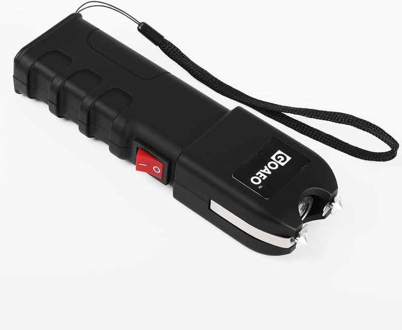 Heavy-Duty Black Stun Gun with LED Flashlight & Holster