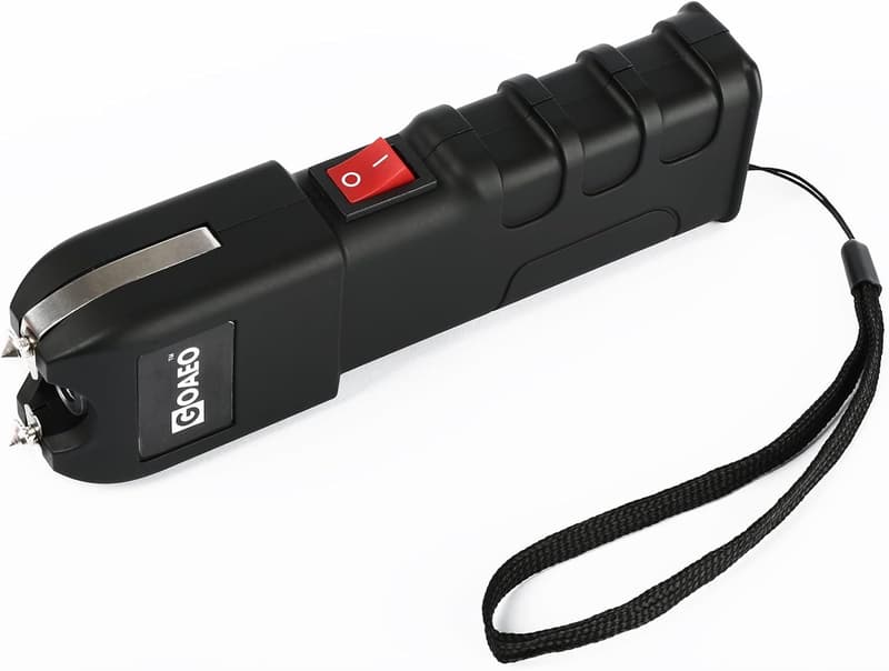 Heavy-Duty Black Stun Gun with LED Flashlight & Holster