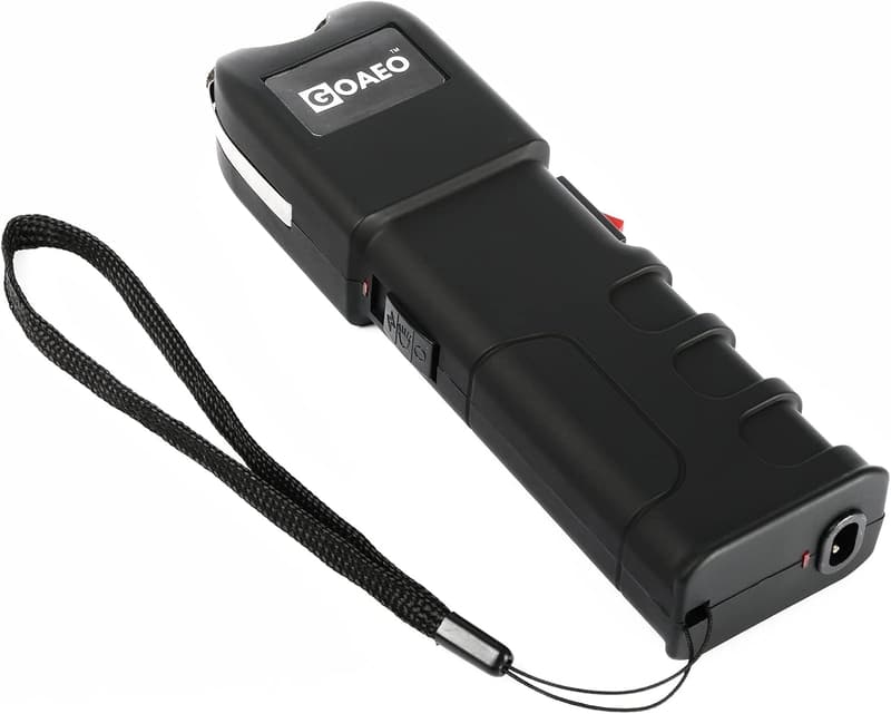 Heavy-Duty Black Stun Gun with LED Flashlight & Holster