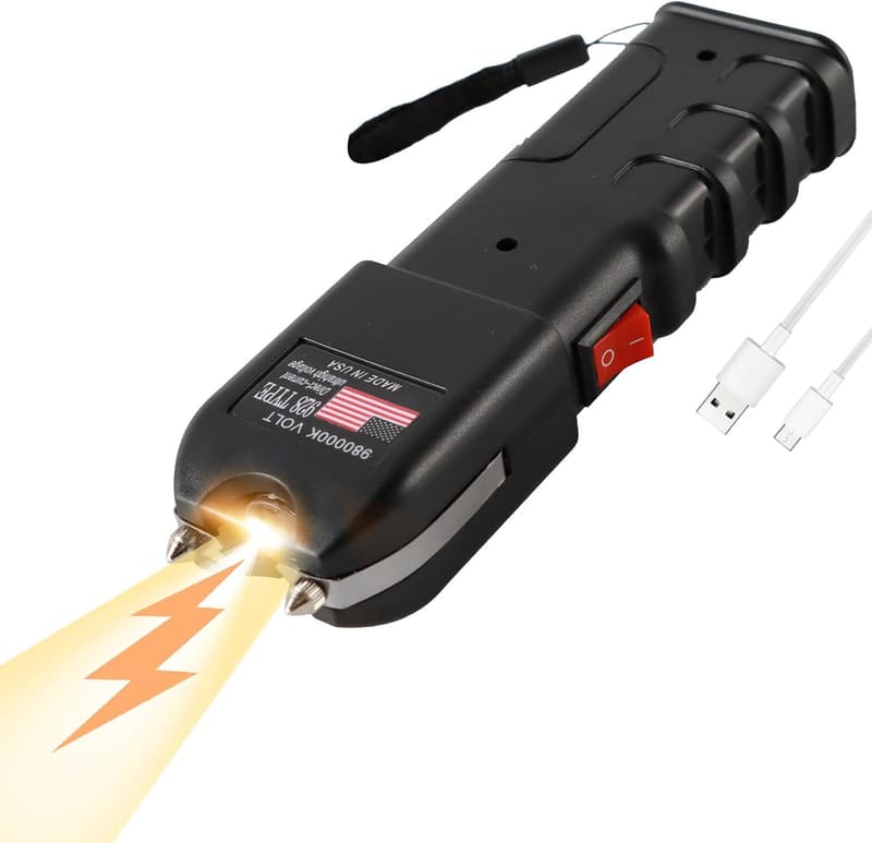 Heavy Duty Self-Defense Stun Gun Flashlight with LED