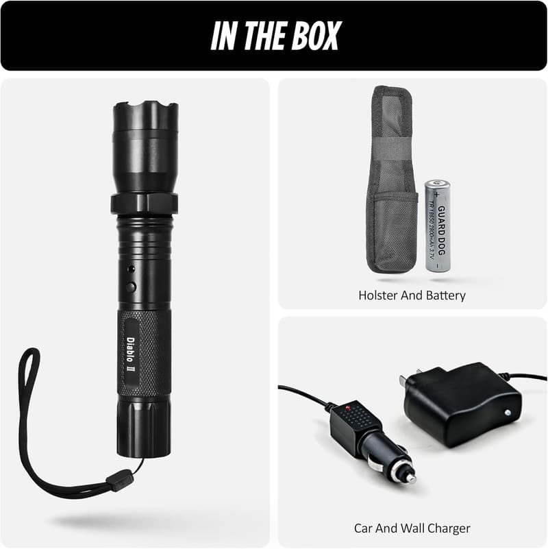 Tactical Stun Gun with LED Flashlight for Self Defense
