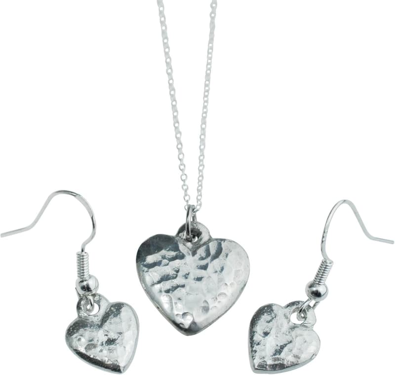 10th Anniversary Pure Tin Pendant & Earring Set