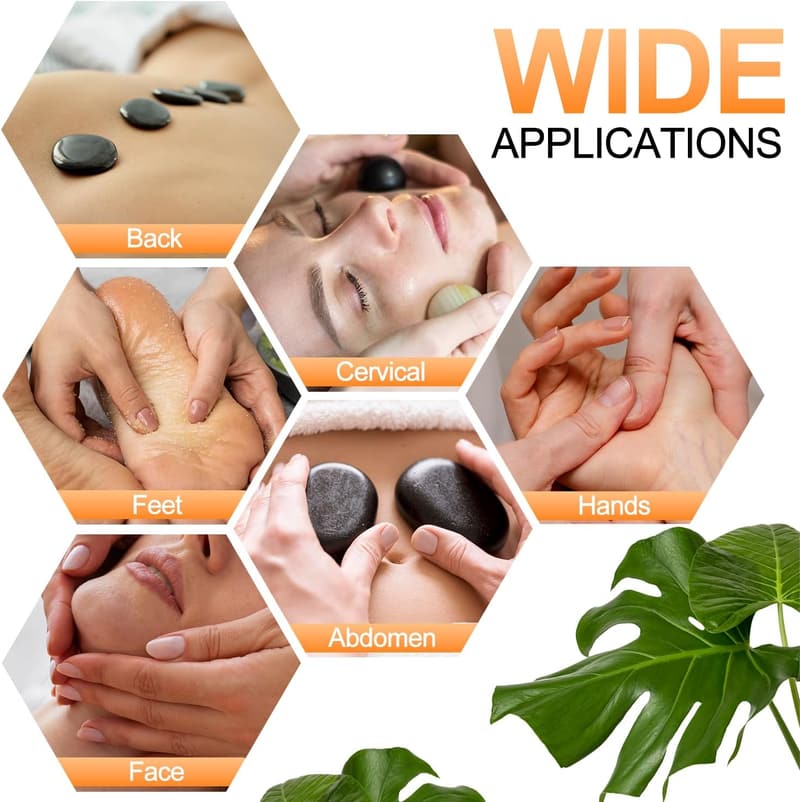 8PCS Electric Hot Stone Massage Set for Spa & Pain Relief