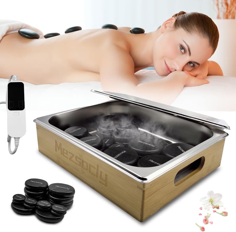 Electric Hot Stone Massage Set with Temperature Control, 16PCS