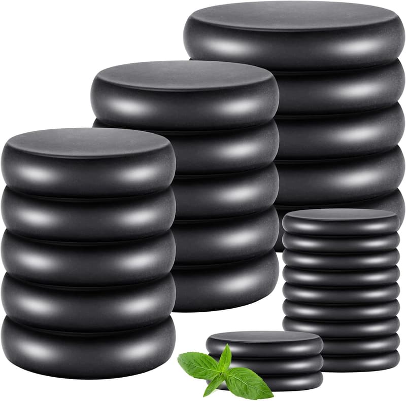 30 Pcs Basalt Hot Stones Massage Kit for Home Spa Relaxation