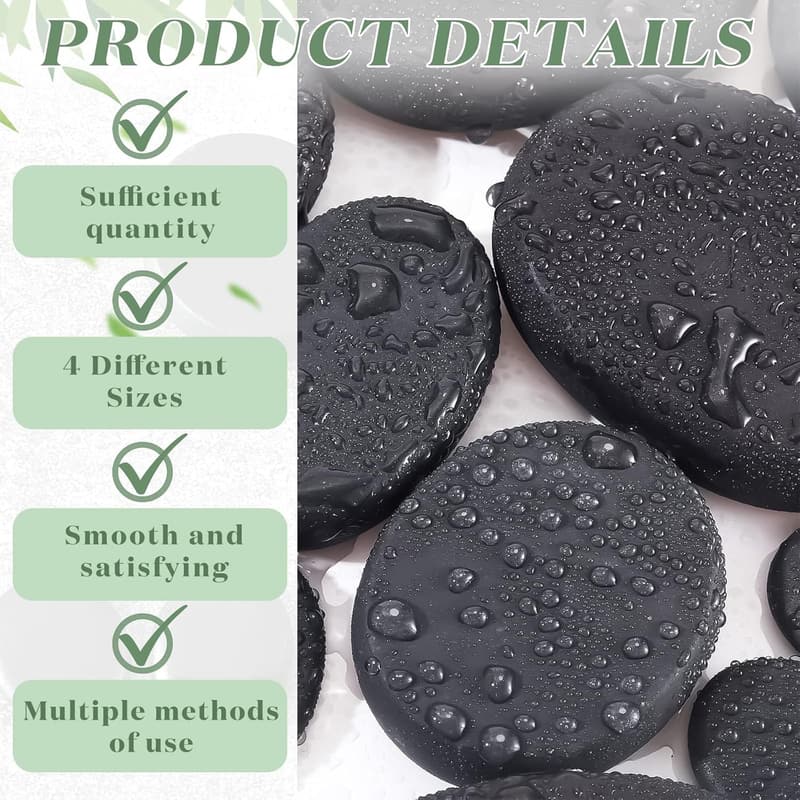 30 Pcs Basalt Hot Stones Massage Kit for Home Spa Relaxation