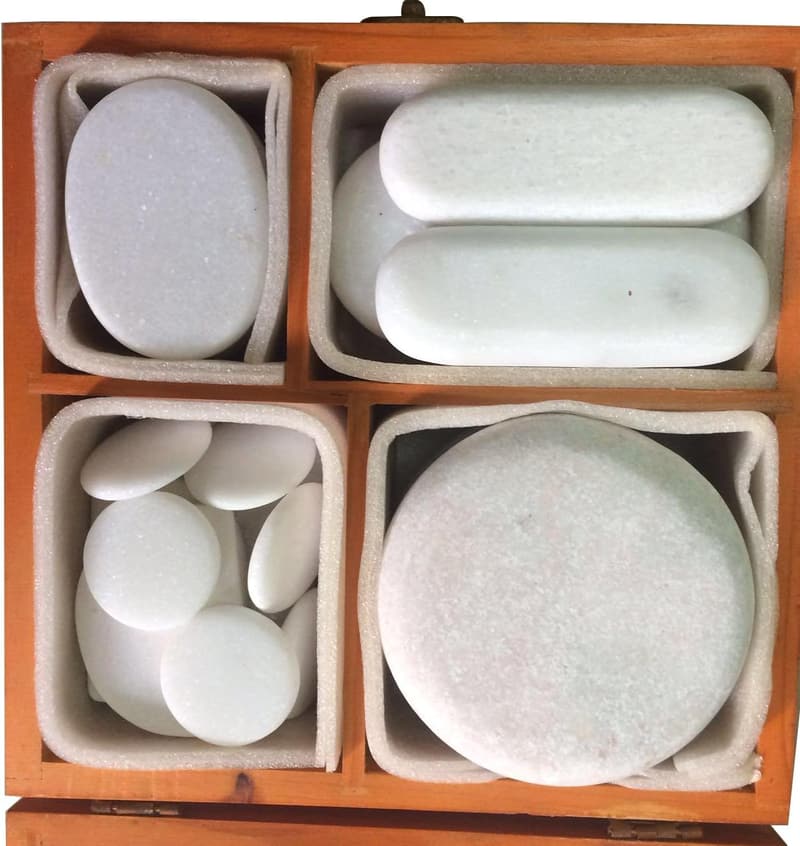 Handcrafted 20-Piece Cold Massage Stone Set