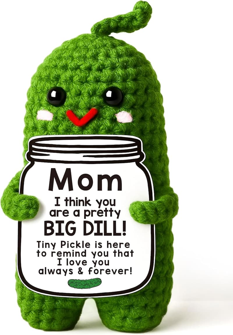 Funny Crochet Pickle Plush - Unique Mother's Day Gift for Mom
