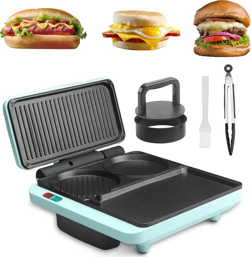 3-in-1 Breakfast Station Griddle & Grill Combo