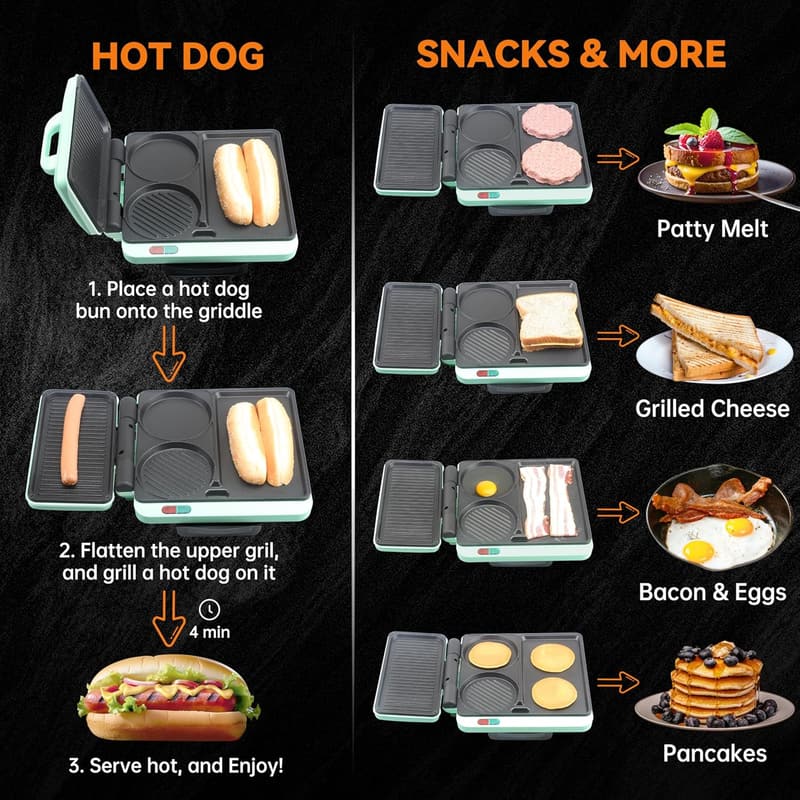 3-in-1 Breakfast Station Griddle & Grill Combo