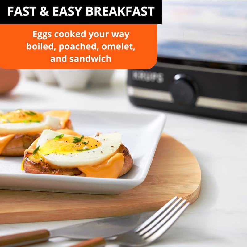 KRUPS Electric Egg Cooker for 6 Eggs - 400W, Versatile Cooking