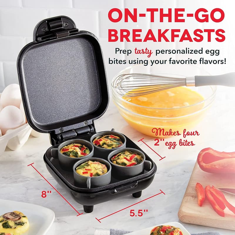 DASH Deluxe Sous Vide Egg Bite Maker with Silicone Molds - Black