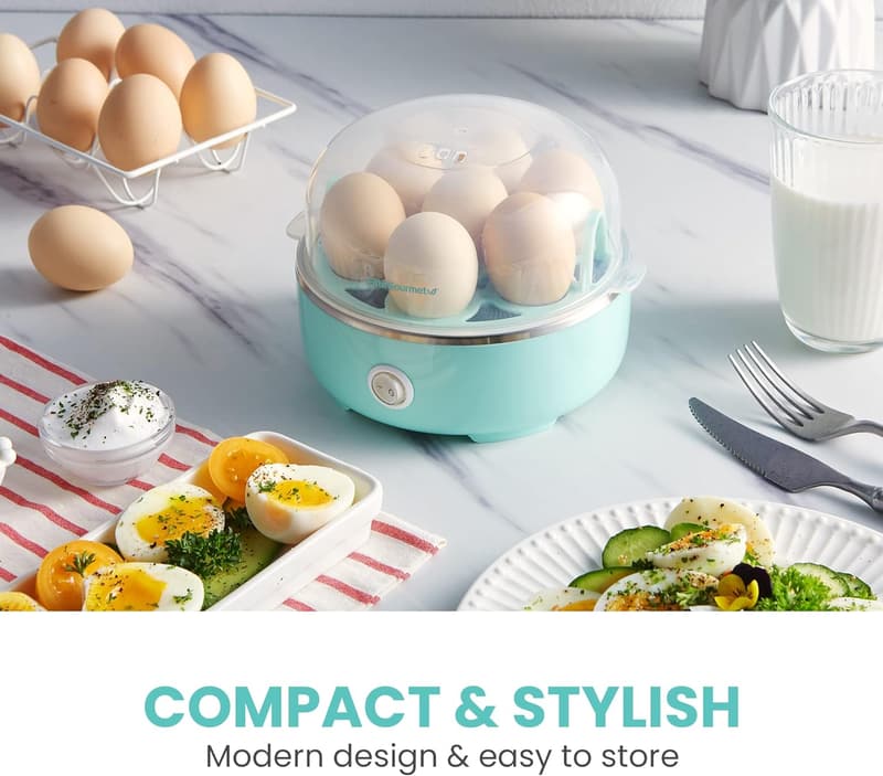 Retro Mint Electric Egg Cooker for Soft, Medium & Hard-Boiled Eggs