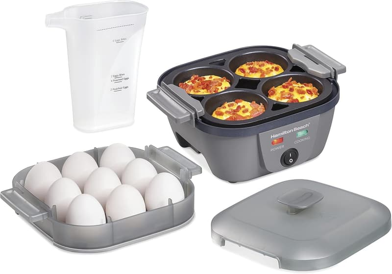 Electric 6-in-1 Egg Cooker and Skillet, Grey