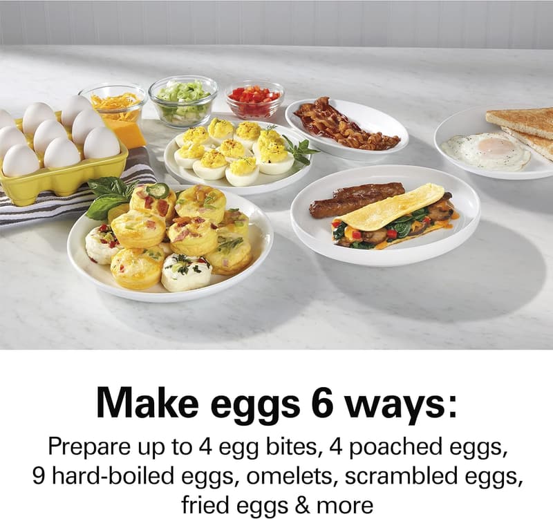 Electric 6-in-1 Egg Cooker and Skillet, Grey