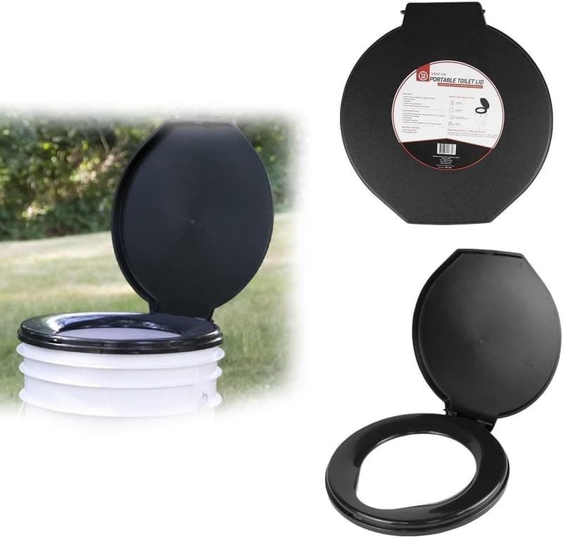 Portable Camping Toilet Seat with Lid - Ideal for Emergencies