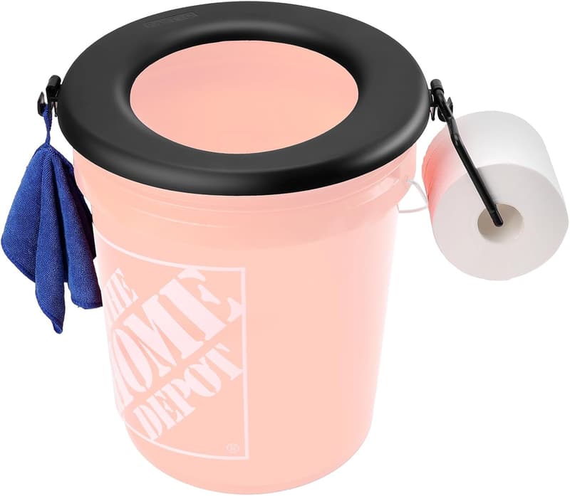 Portable Camp Toilet Seat for 5-Gallon Buckets