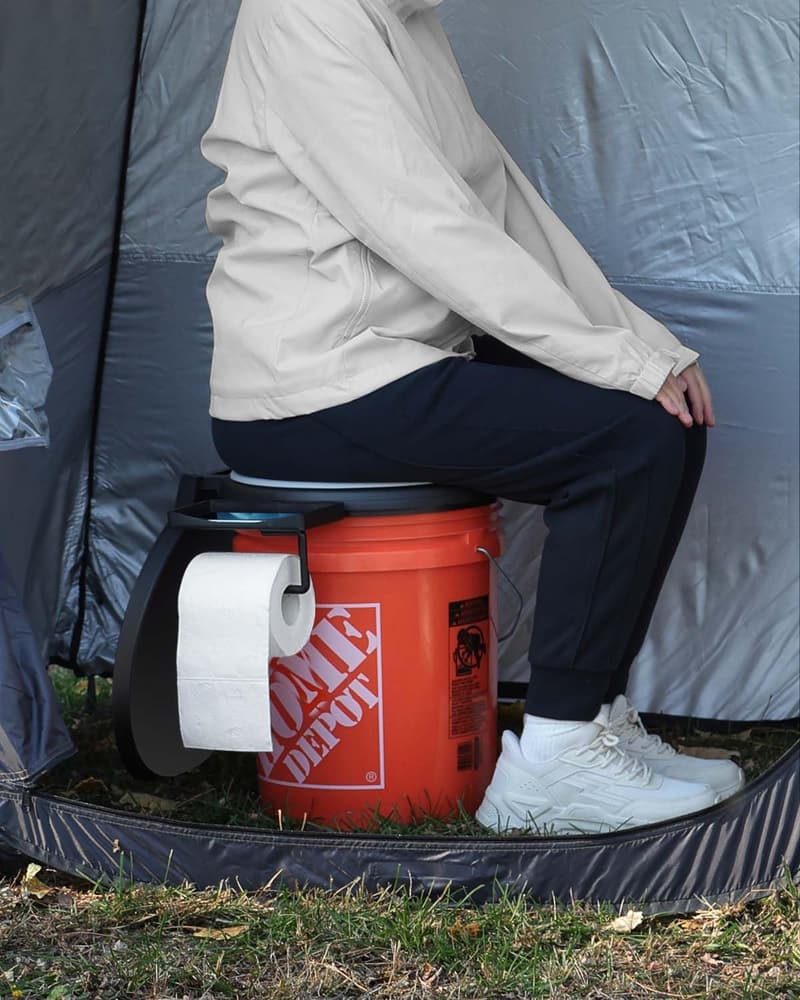 Portable Camping Toilet Seat with Soft Cushion for Adults & Kids