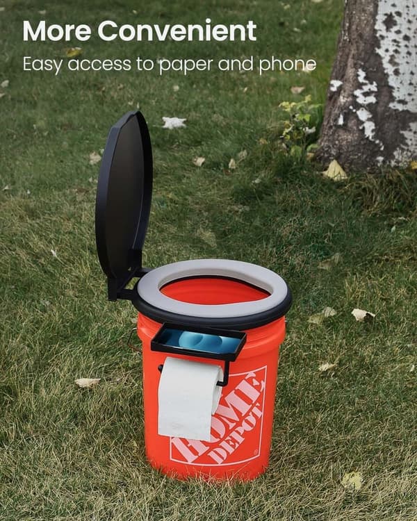 Portable Camping Toilet Seat with Soft Cushion for Adults & Kids