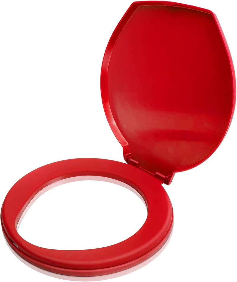 Emergency Portable Toilet Seat for 5 Gallon Bucket, Red