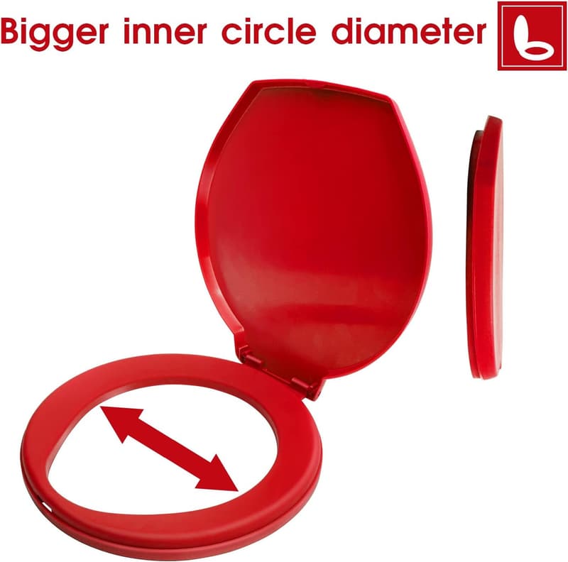 Emergency Portable Toilet Seat for 5 Gallon Bucket, Red