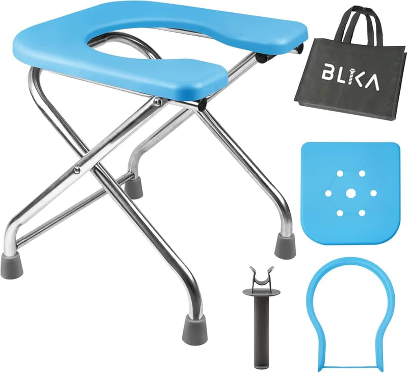 Portable U-Shaped Stainless Steel Toilet for Camping & Travel