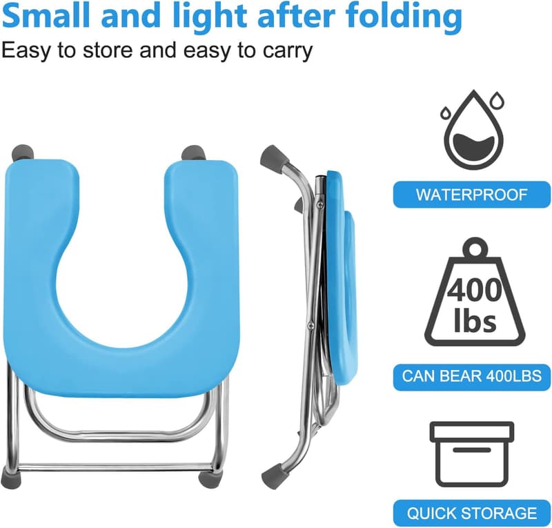 Portable U-Shaped Stainless Steel Toilet for Camping & Travel