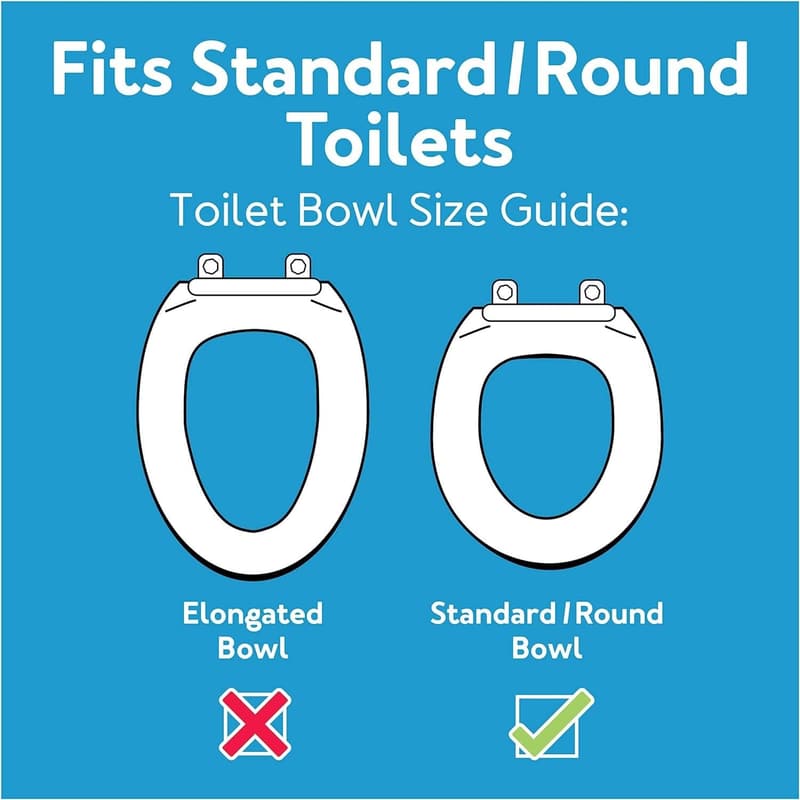 Raised Toilet Seat with Handles for Round Toilets, 250lbs Support