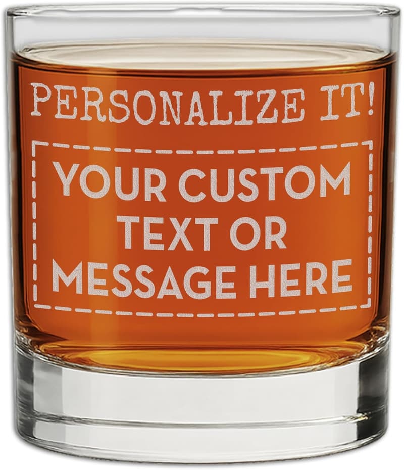 Personalized Father's Day Engraved Whiskey Glass - Custom Message
