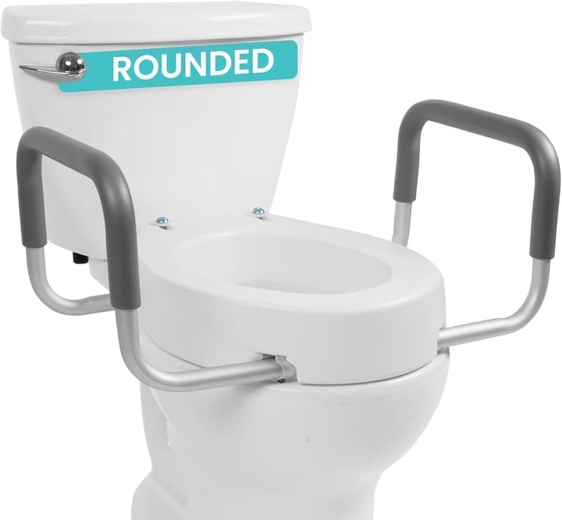 Toilet Seat Riser with Handles for Seniors - Elevated Safety