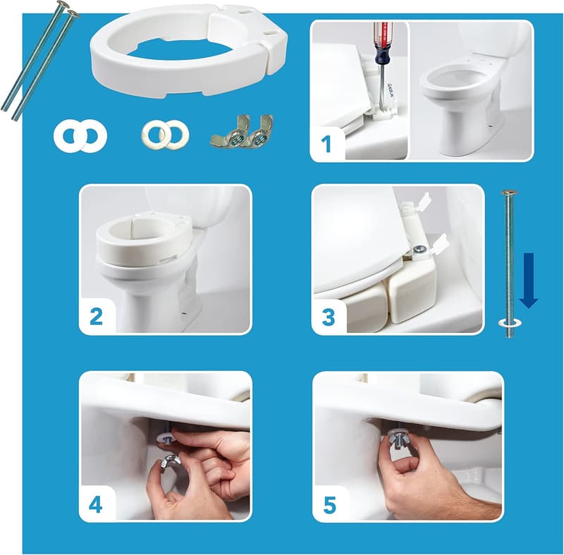 Carex Raised Toilet Seat Riser for Increased Height