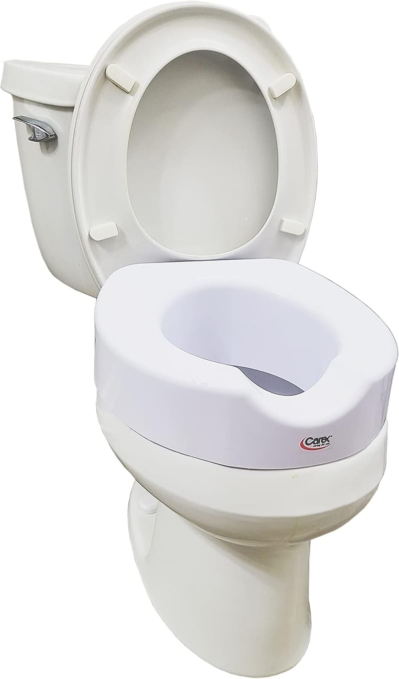 Raised Toilet Seat Riser with Quick-Lock - Adds 4