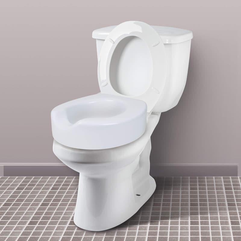 Raised Toilet Seat Riser with Quick-Lock - Adds 4