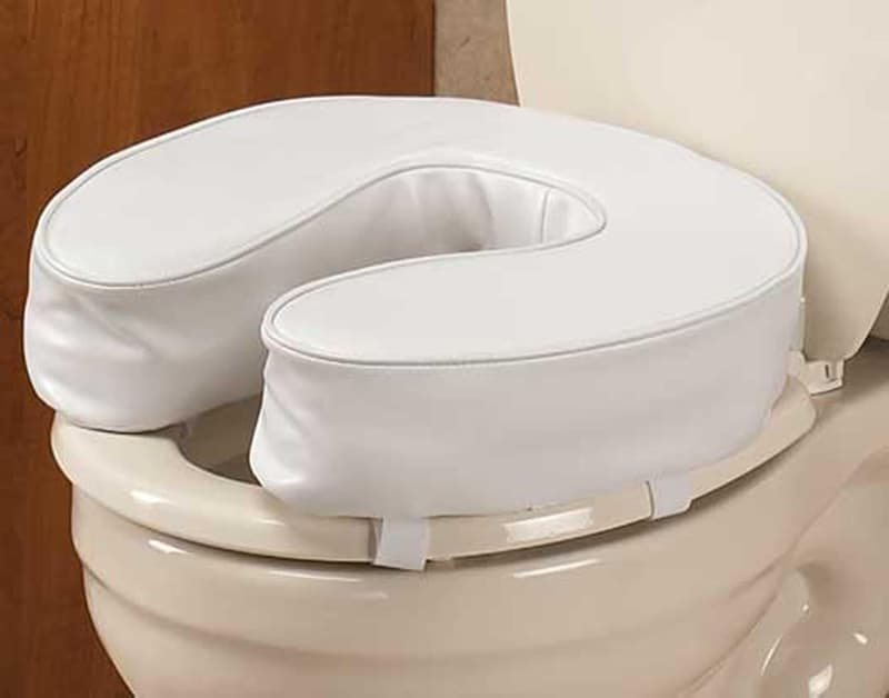 Cushioned Toilet Seat with Secure Straps – Fits 16” Standard Toilets