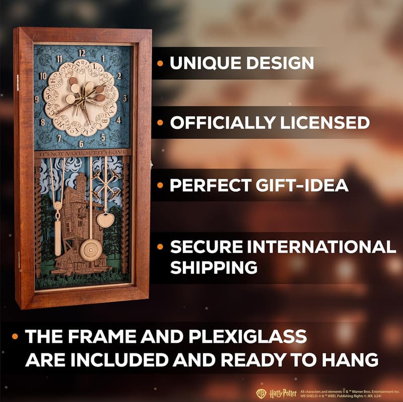 Harry Potter Weasley Family 3D Wall Clock - Rustic Wooden Decor