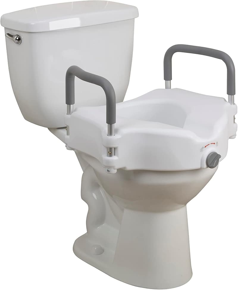 Raised Toilet Seat with Removable Arms - 2-in-1 Comfort
