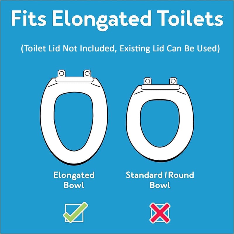 Elongated Toilet Seat Riser - Adds 3.5