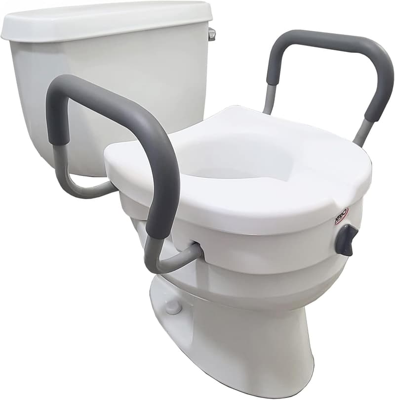 Elevated Toilet Seat for Seniors with Handles - 5