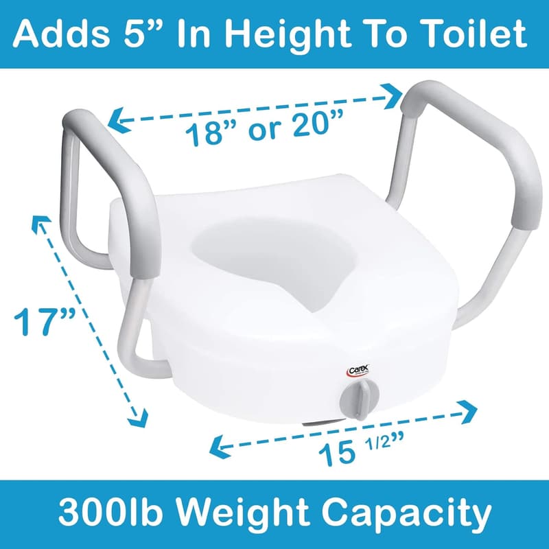 Elevated Toilet Seat for Seniors with Handles - 5