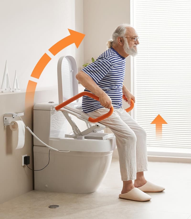Electric Toilet Seat Riser for Elderly, Supports 330LBS