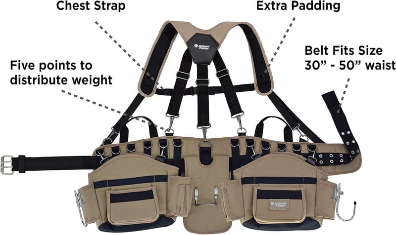 Professional Tool Belt - Comfort Rig in Tan & Black