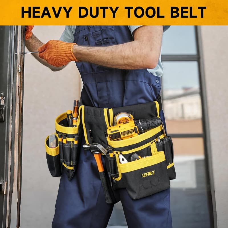 Heavy Duty Magnetic Tool Belt for Men - 27-Pocket Pouch