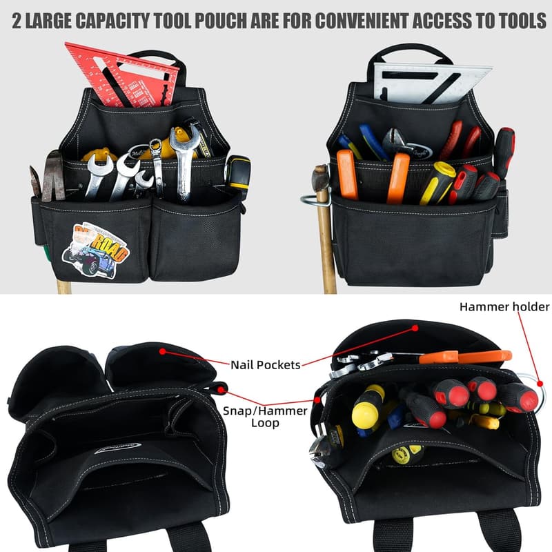 Heavy-Duty Tool Belt with Suspenders for Electricians and Contractors