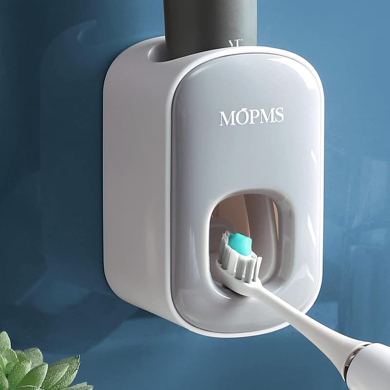 Automatic Wall-Mounted Toothpaste Dispenser for Bathroom (Grey)