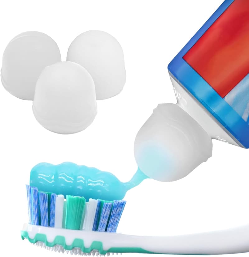 Chrome Cherry SqueezMe Self-Closing Toothpaste Caps - Pack of 3