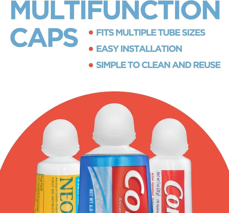 Chrome Cherry SqueezMe Self-Closing Toothpaste Caps - Pack of 3