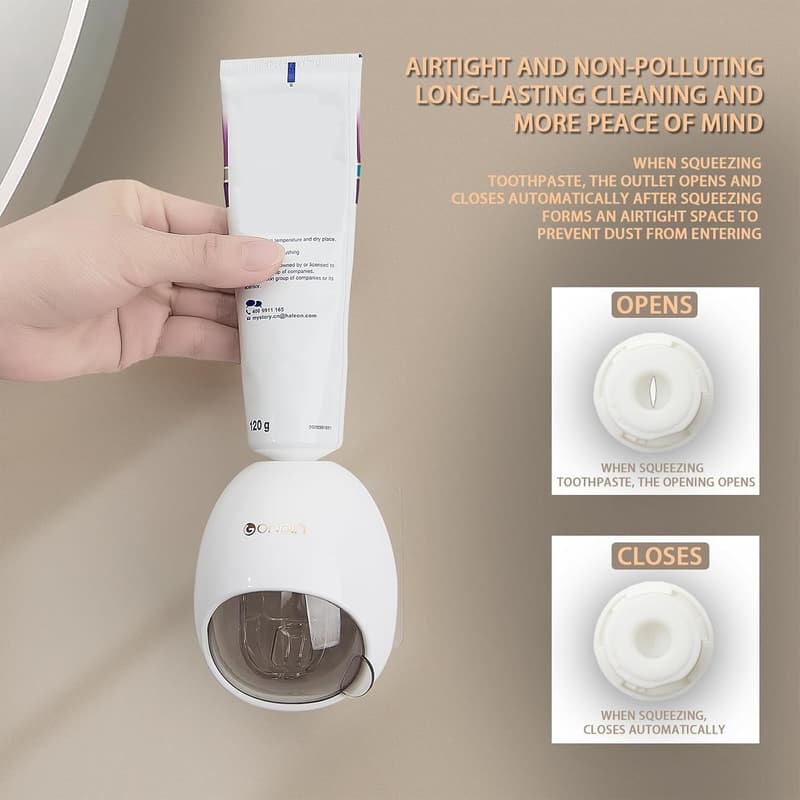 Automatic Wall-Mounted Toothpaste Dispenser for Kids (Grey)